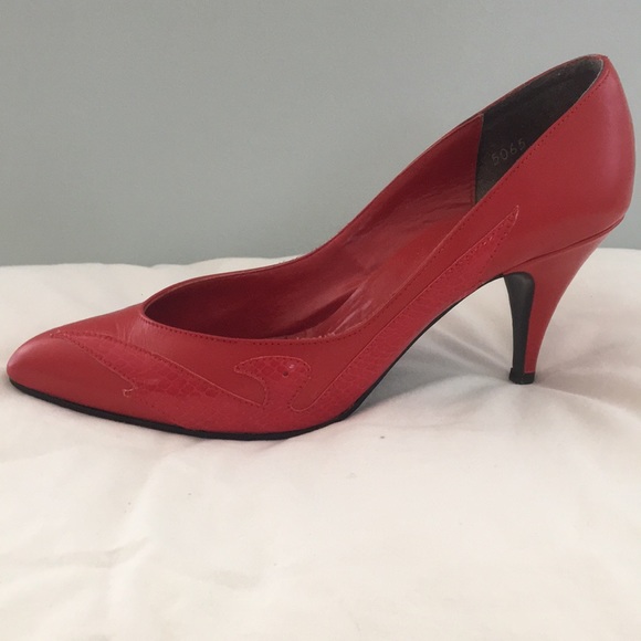 Red leather heels - Picture 6 of 6